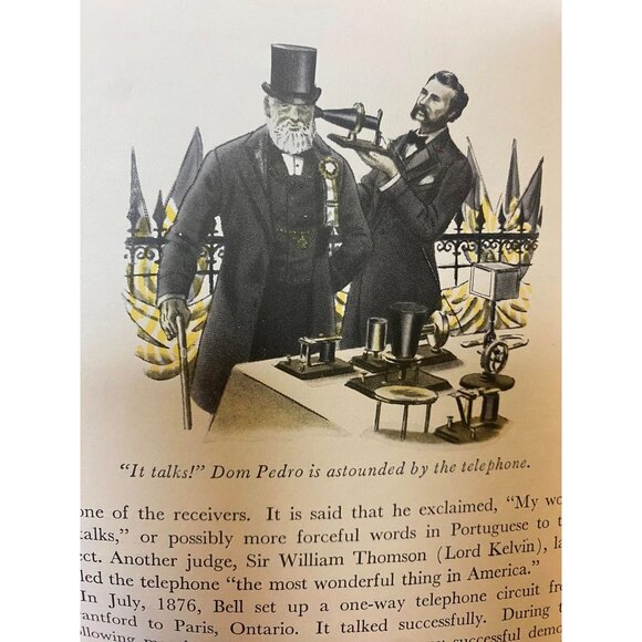 1951 Alexander Graham Bell Vintage Illustrated Book ATT Homeschool Telephone His - Picture 7 of 7